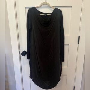 COS drape-neck cupro dress (size 10)